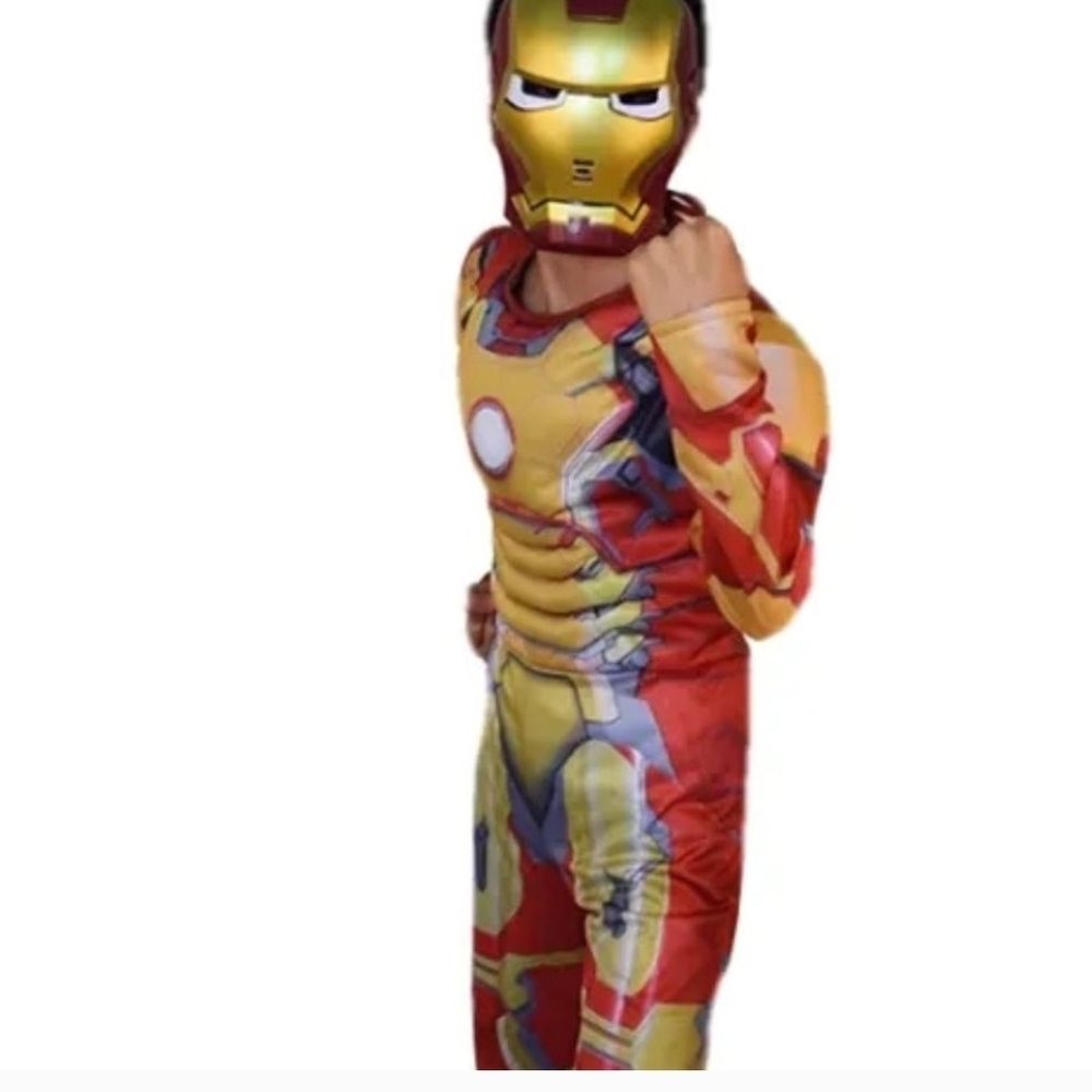 Kids Superhero Costume - Red and Gold ONLY LARGE AVALIABLE